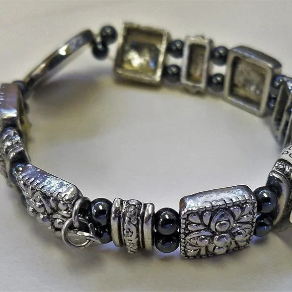 Last one! Pewter stretch BRACELET Sparkle NEW - Picture 7 of 10